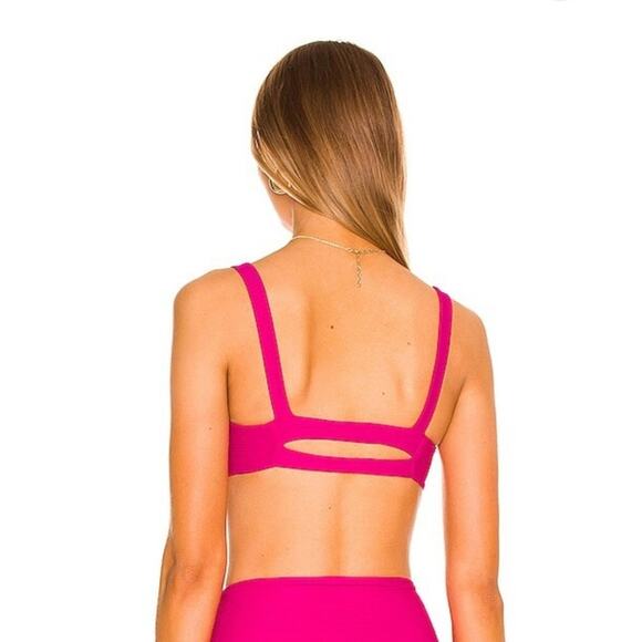 L*Space Jess Bikini Top in Bougainvillea Pink Ribbed Size Small NWT - Picture 2 of 6